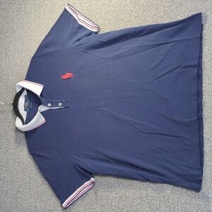 Polo Ralph Lauren Big Pony Ringer Polo Size XL in Navy Blue With Red/White/Blue